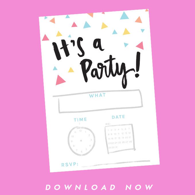 It’s a party! {FREE birthday invitation printable}