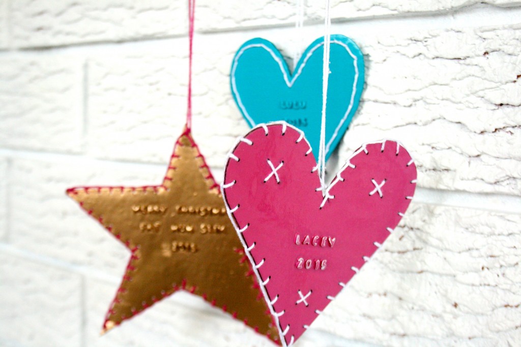 Craft For Kids // Personalised Faux Metal Christmas Ornaments