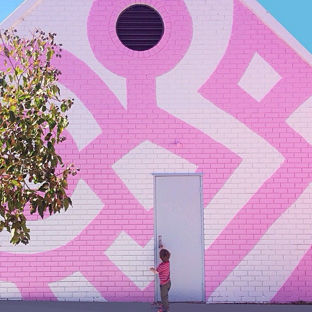 Wall 4 - pink stripes