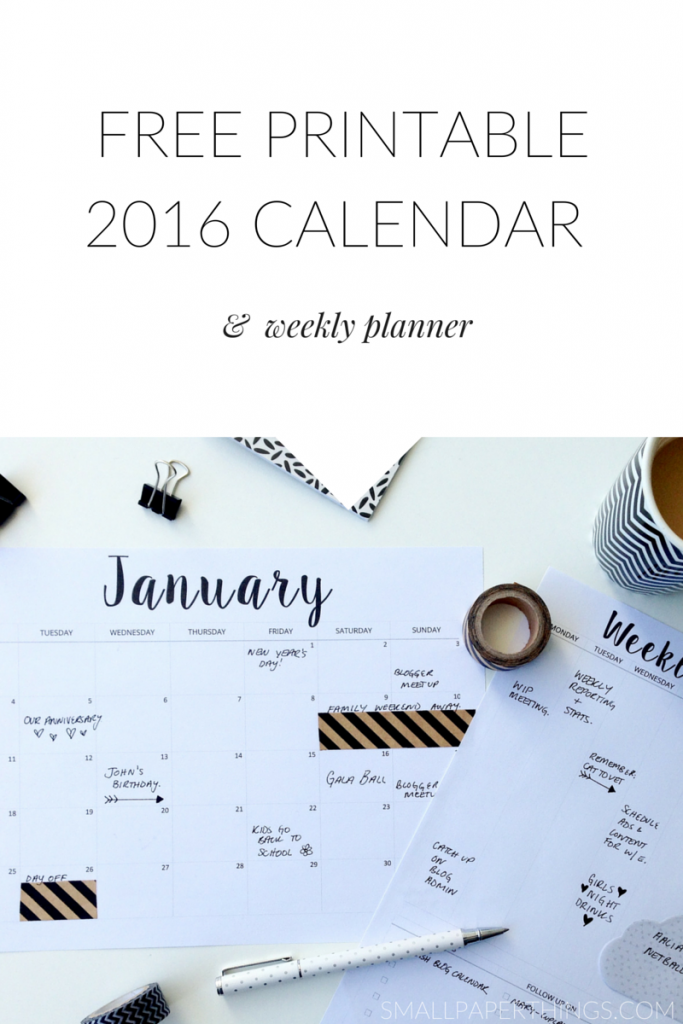 Nine awesome free 2016 printable calendars