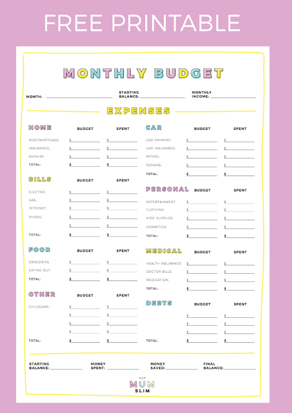 Free Printable Monthly Budget Planner! This planner will have you on top of your financials and feeling stress-free in no time. More money for shoes, right?