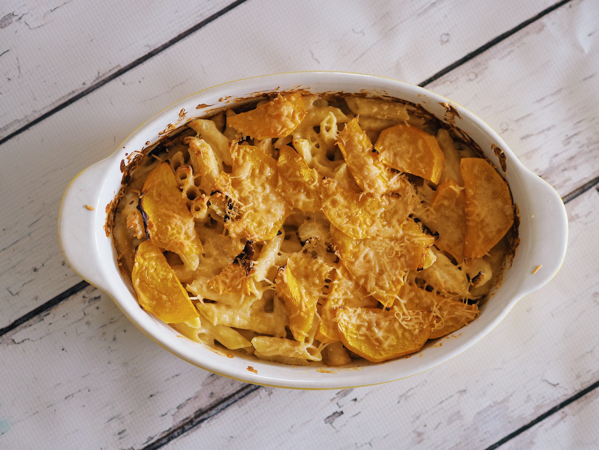 Pumpkin and three cheese pasta bake recipe fat mum slim