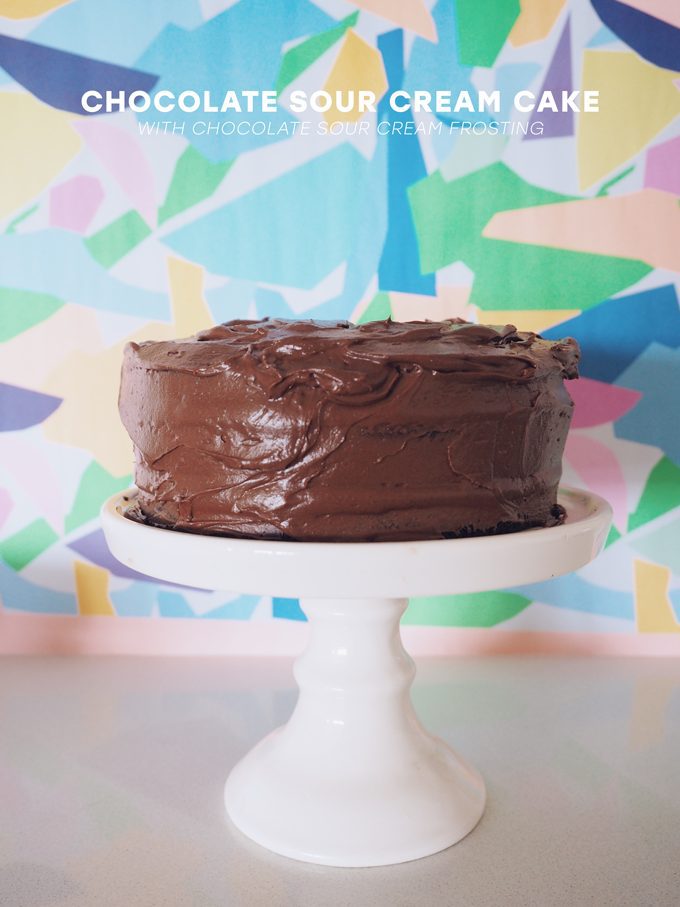 Oh yeah! Come to mama. Chocolate sour cream cake with chocolate sour cream frosting. Get the recipe here...