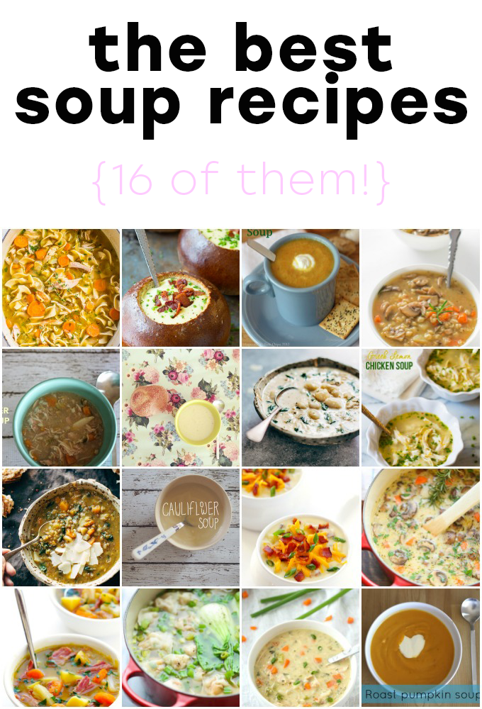 It's winter, so naturally we're all craving comforting delicious soups. I've collected 16 of the best from all over the internets. Choose a favourite and get cooking!