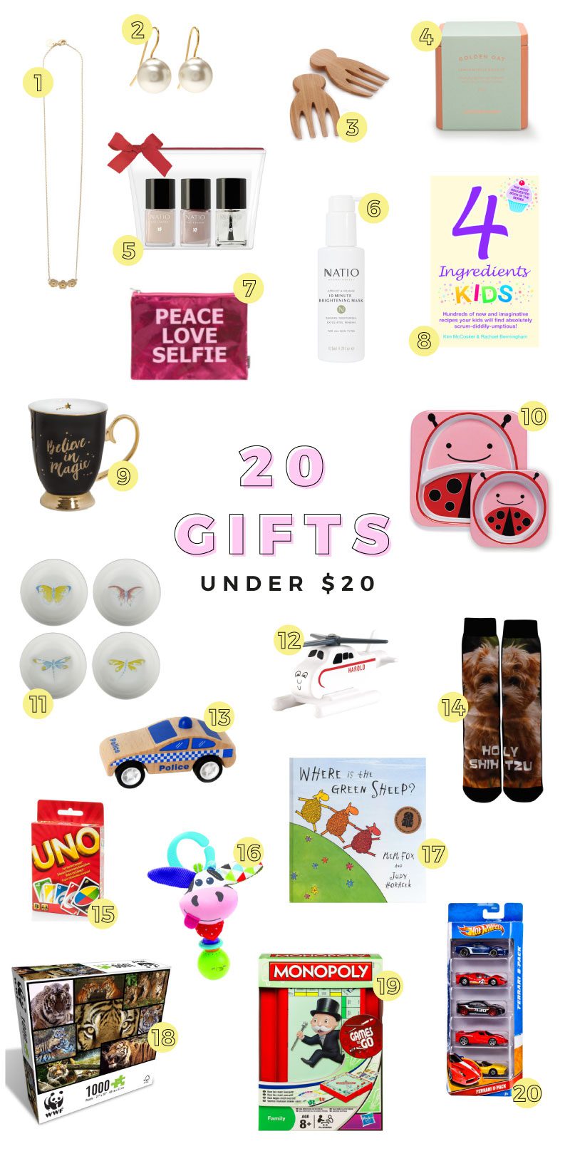 20 GIFTS FOR LESS THAN $20