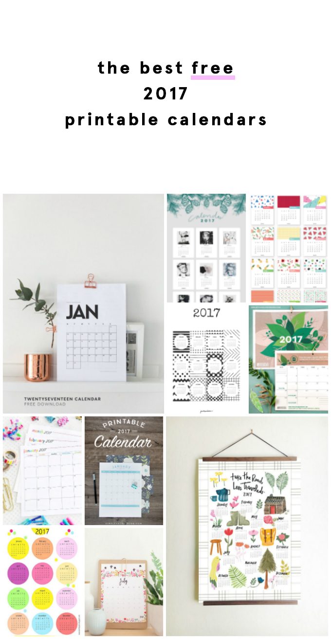 The Best Free 2017 Printable Calendars. Get printing and planning now!