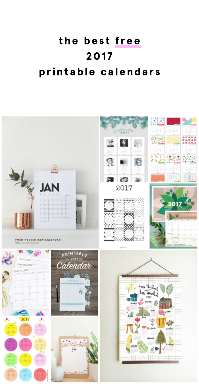 The Best Free 2017 Printable Calendars. Get printing and planning now!