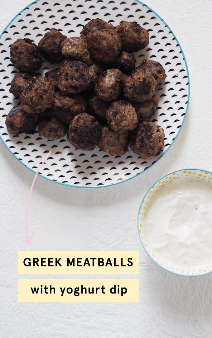 Greek Meatballs with yoghurt dip