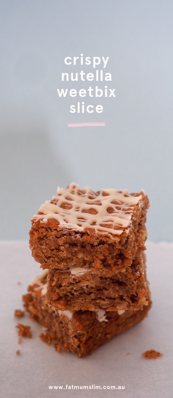 Crispy Nutella Weetbix Slice! This is EVERYTHING. It's super easy to make, delicious to eat and everyone loves it. And it's a no brainer, cos it's got Nutella in it. Yum.