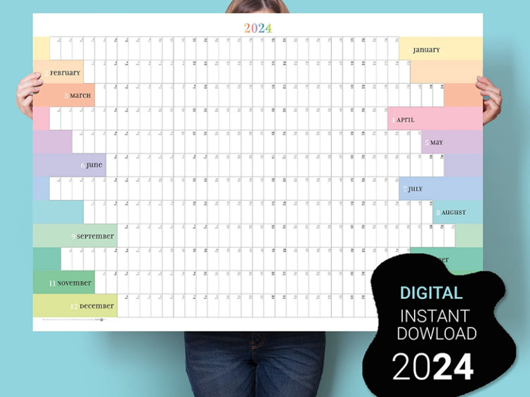 Colourful-Wall-Planner-2024 - Fat Mum Slim