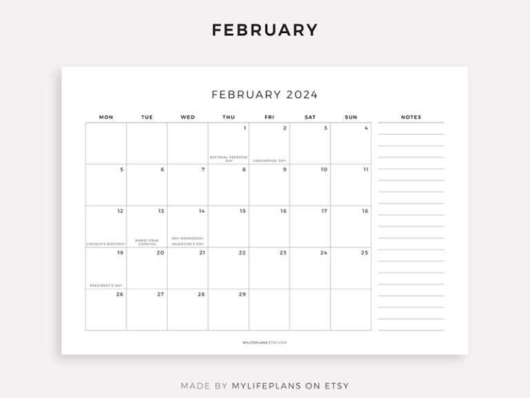 Printable Calendar 2024 | Best Printable Calendars for 2024