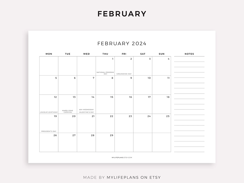 Calendar 2024: Minimalist Design