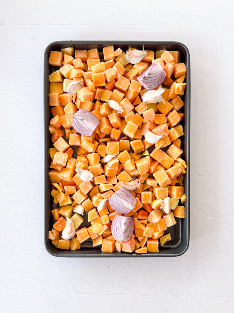 roasting tray ready for the oven