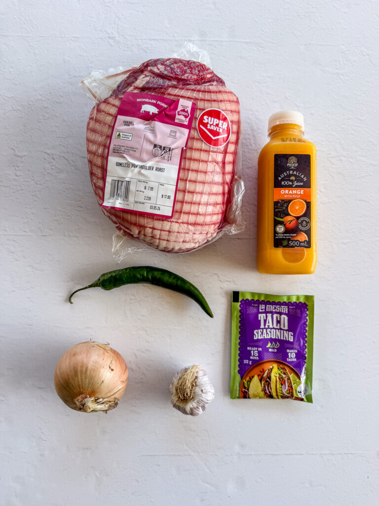 Mexican pulled pork ingredients